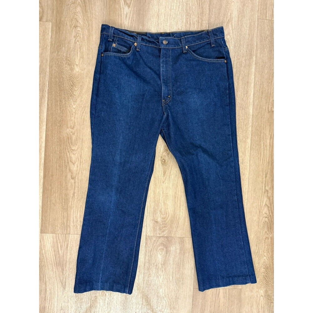 Levis Vintage 516 Orange Tab Jeans Mens 38x28 Dark Wash Straight Leg Made in USA
